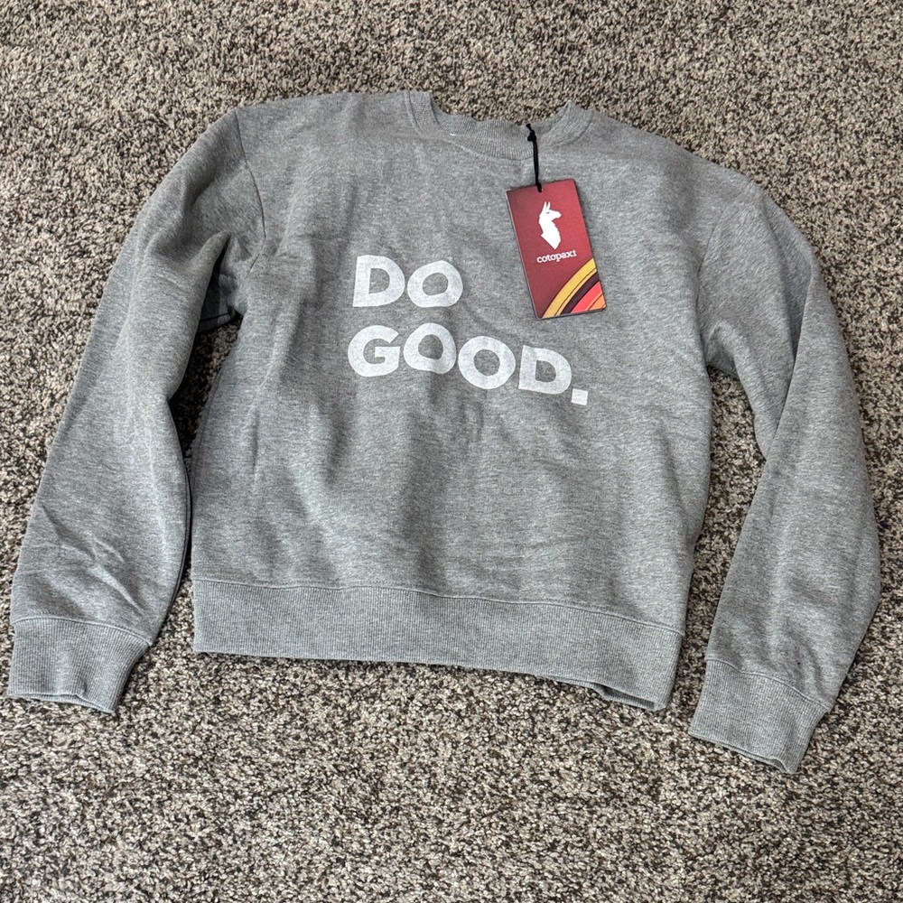 Cotopaxi Gray Crew Neck Sweater ‘Do Good’